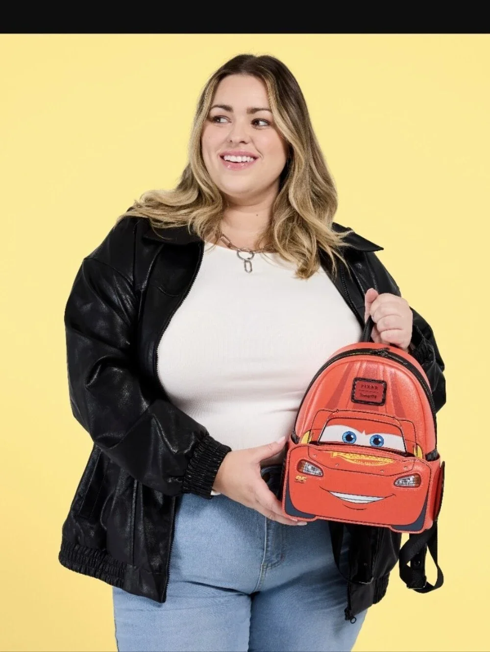 Loungefly Cars 20th Anniversary Lightning McQueen Cosplay Light-Up Mini Backpack
